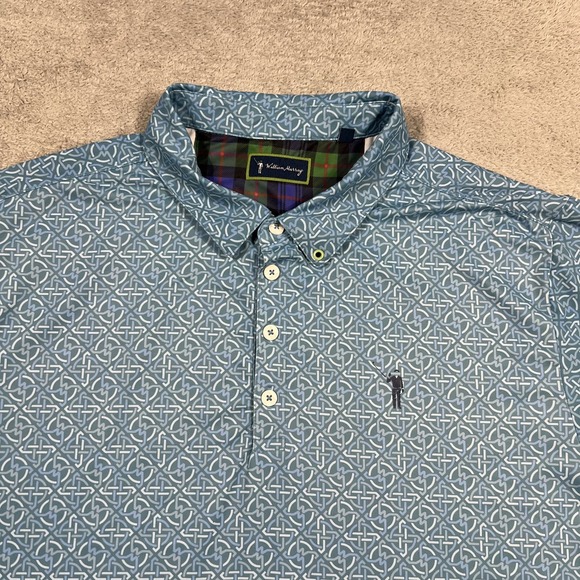 William Murray Polo Shirt Mens XL Golf Blue Performance Stretch Golfing - Picture 2 of 10